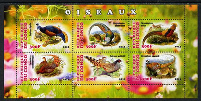 Congo 2013 Birds - Game Birds perf sheetlet containing six values unmounted mint