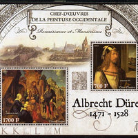 Ivory Coast 2013 Art Masterpieces from the Western World - Renaissance & Mannerism - Albrecht Durer perf sheetlet containing 2 values unmounted mint