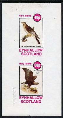 Eynhallow 1982 Birds #12 (Buzzard & Eagle) imperf,set of 2 values (40p & 60p) unmounted mint