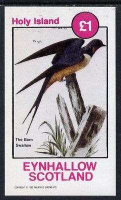 Eynhallow 1982 Barn Swallow imperf souvenir sheet (£1 value) unmounted mint