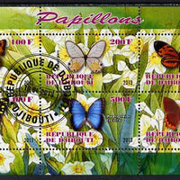 Djibouti 2013 Butterflies #4 perf sheetlet containing 6 values cto used