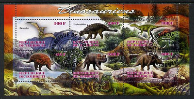 Djibouti 2013 Dinosaurs #2 perf sheetlet containing 6 values cto used