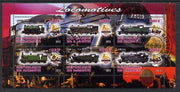 Djibouti 2013 British Steam Locomotives #2 perf sheetlet containing 6 values cto used