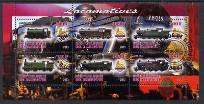 Djibouti 2013 British Steam Locomotives #2 perf sheetlet containing 6 values cto used