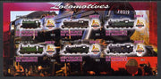 Djibouti 2013 British Steam Locomotives #2 imperf sheetlet containing 6 values unmounted mint