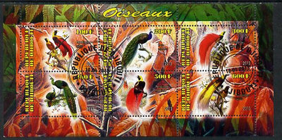 Djibouti 2013 Birds of Paradise perf sheetlet containing 6 values cto used