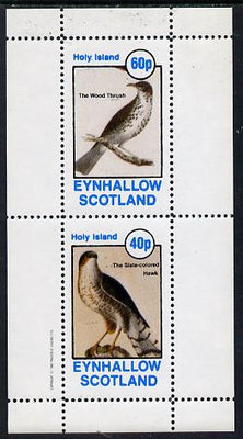 Eynhallow 1982 Birds #13 (Hawk & Thrush) perf,set of 2 values (40p & 60p) unmounted mint
