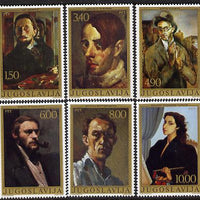 Yugoslavia 1977 Paintings - Self Portraits perf set of 6 unmounted mint, SG 1793-98