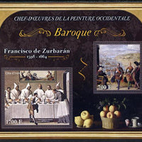 Ivory Coast 2013 Art Masterpieces from the Western World - Baroque Period - Francisco de Zurbaran perf sheetlet containing 2 values unmounted mint