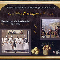 Ivory Coast 2013 Art Masterpieces from the Western World - Baroque Period - Francisco de Zurbaran imperf sheetlet containing 2 values unmounted mint