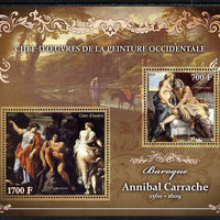 Ivory Coast 2013 Art Masterpieces from the Western World - Baroque Period - Annibale Carracci perf sheetlet containing 2 values unmounted mint