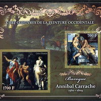 Ivory Coast 2013 Art Masterpieces from the Western World - Baroque Period - Annibale Carracci imperf sheetlet containing 2 values unmounted mint