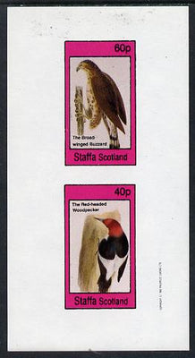 Staffa 1982 Birds #29 (Woodpecker & Buzzard) imperf,set of 2 values (40p & 60p) unmounted mint