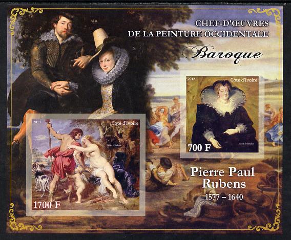 Ivory Coast 2013 Art Masterpieces from the Western World - Baroque Period - Peter Paul Rubens imperf sheetlet containing 2 values unmounted mint