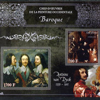 Ivory Coast 2013 Art Masterpieces from the Western World - Baroque Period - Anthony Van Dyck perf sheetlet containing 2 values unmounted mint