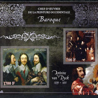 Ivory Coast 2013 Art Masterpieces from the Western World - Baroque Period - Anthony Van Dyck imperf sheetlet containing 2 values unmounted mint