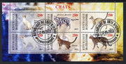 Ivory Coast 2013 Domestic Cats #3 perf sheetlet containing 6 values fine cto used