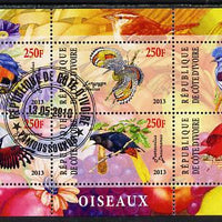 Ivory Coast 2013 Birds perf sheetlet containing 6 values fine cto used