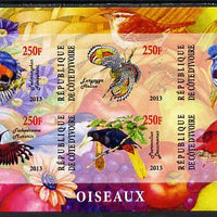Ivory Coast 2013 Birds imperf sheetlet containing 6 values unmounted mint