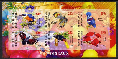 Ivory Coast 2013 Birds imperf sheetlet containing 6 values unmounted mint