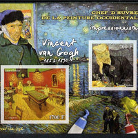 Ivory Coast 2013 Art Masterpieces from the Western World - Impressionism - Vincent Van Gogh imperf sheetlet containing 2 values unmounted mint