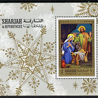Sharjah 1970 Life of Christ #1 perf m/sheet (Nativity) unmounted mint Mi BL 77A