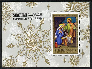Sharjah 1970 Life of Christ #1 perf m/sheet (Nativity) unmounted mint Mi BL 77A