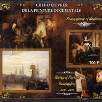 Ivory Coast 2013 Art Masterpieces from the Western World - Romanticism & Realism - Richard Parkes Bonington imperf sheetlet containing 2 values unmounted mint