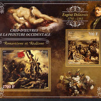 Ivory Coast 2013 Art Masterpieces from the Western World - Romanticism & Realism - Eugene Delacroix perf sheetlet containing 2 values unmounted mint