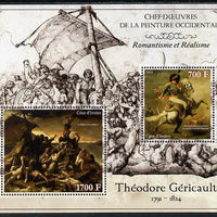 Ivory Coast 2013 Art Masterpieces from the Western World - Romanticism & Realism - Theodore Gericault perf sheetlet containing 2 values unmounted mint