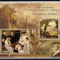 Ivory Coast 2013 Art Masterpieces from the Western World - Romanticism & Realism - John Constable perf sheetlet containing 2 values unmounted mint
