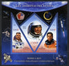 Mali 2013 Rossica Stamp Exhibition - Russian Astronauts #33 imperf sheetlet containing 3 values (2 triangulars & one diamond shaped) unmounted mint