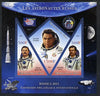 Mali 2013 Rossica Stamp Exhibition - Russian Astronauts #34 perf sheetlet containing 3 values (2 triangulars & one diamond shaped) unmounted mint