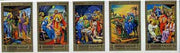 Sharjah 1970 Life of Christ #1 two imperf strips of 5 (Mi 737-46B)