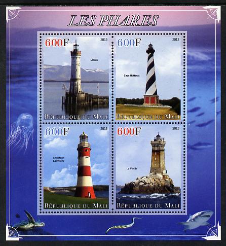 Mali 2013 Lighthouses perf sheetlet containing 4 values unmounted mint