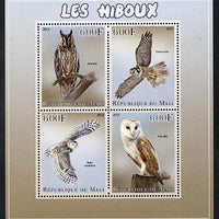 Mali 2013 Owls perf sheetlet containing 4 values unmounted mint