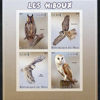 Mali 2013 Owls imperf sheetlet containing 4 values unmounted mint