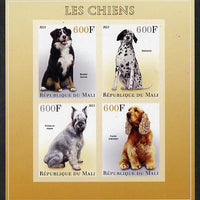 Mali 2013 Dogs imperf sheetlet containing 4 values unmounted mint