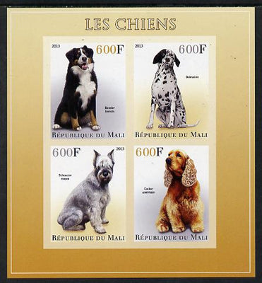 Mali 2013 Dogs imperf sheetlet containing 4 values unmounted mint