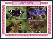 Chad 2013 Butterflies #02 imperf sheetlet containing 4 values unmounted mint. Note this item is privately produced and is offered purely on its thematic appeal
