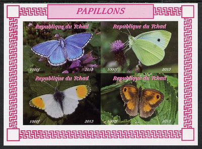 Chad 2013 Butterflies #03 imperf sheetlet containing 4 values unmounted mint. Note this item is privately produced and is offered purely on its thematic appeal