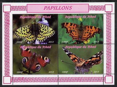 Chad 2013 Butterflies #04 perf sheetlet containing 4 values unmounted mint
