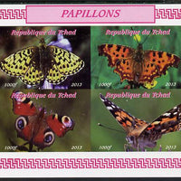Chad 2013 Butterflies #04 imperf sheetlet containing 4 values unmounted mint. Note this item is privately produced and is offered purely on its thematic appeal