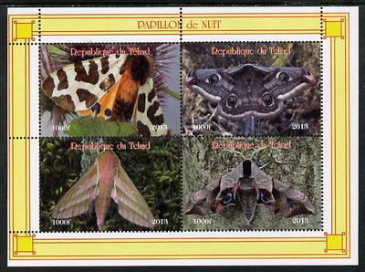 Chad 2013 Moths #1 perf sheetlet containing 4 values unmounted mint. Note this item is privately produced and is offered purely on its thematic appeal