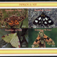 Chad 2013 Moths #2 imperf sheetlet containing 4 values unmounted mint. Note this item is privately produced and is offered purely on its thematic appeal