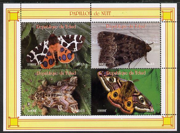 Chad 2013 Moths #3 perf sheetlet containing 4 values unmounted mint. Note this item is privately produced and is offered purely on its thematic appeal