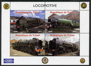 Chad 2013 Locomotives #2 perf sheetlet containing 4 values unmounted mint. Note this item is privately produced and is offered purely on its thematic appeal