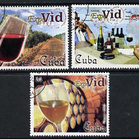 Cuba 2002 Expovid Wine Festival set of 3 fine cto used SG 4573-75