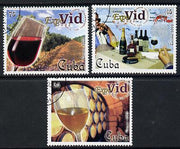 Cuba 2002 Expovid Wine Festival set of 3 fine cto used SG 4573-75