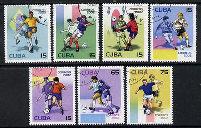 Cuba 2002 Football World Cup short set of 7 fine cto used SG 4559-65